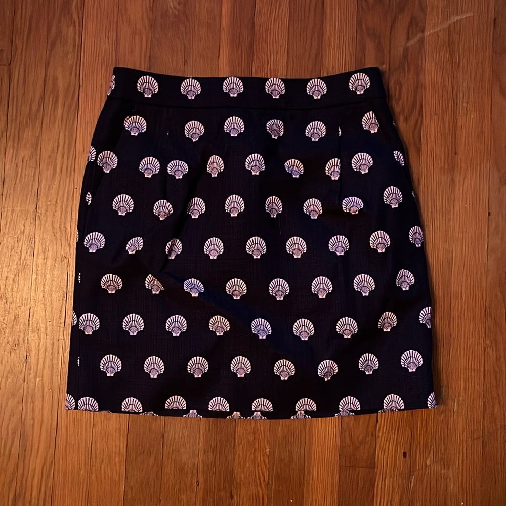 Jcrew Navy and Pink shell high waisted skirt